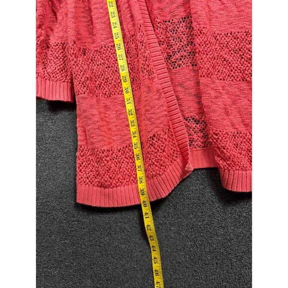 Torrid Open Stitch Cardigan Open Front SweaterWomens Size 3X Coral Long Sleeve - Picture 6 of 7